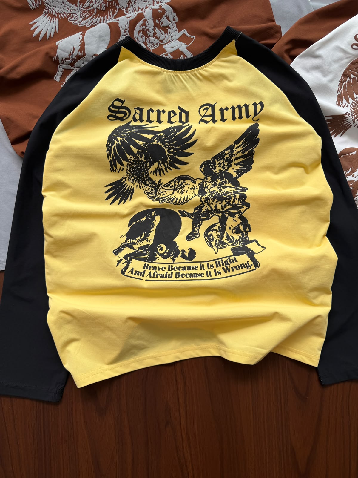 Sacred Army Oversized Raglan T-Shirt | Premium Graphic Streetwear Tee | Unisex