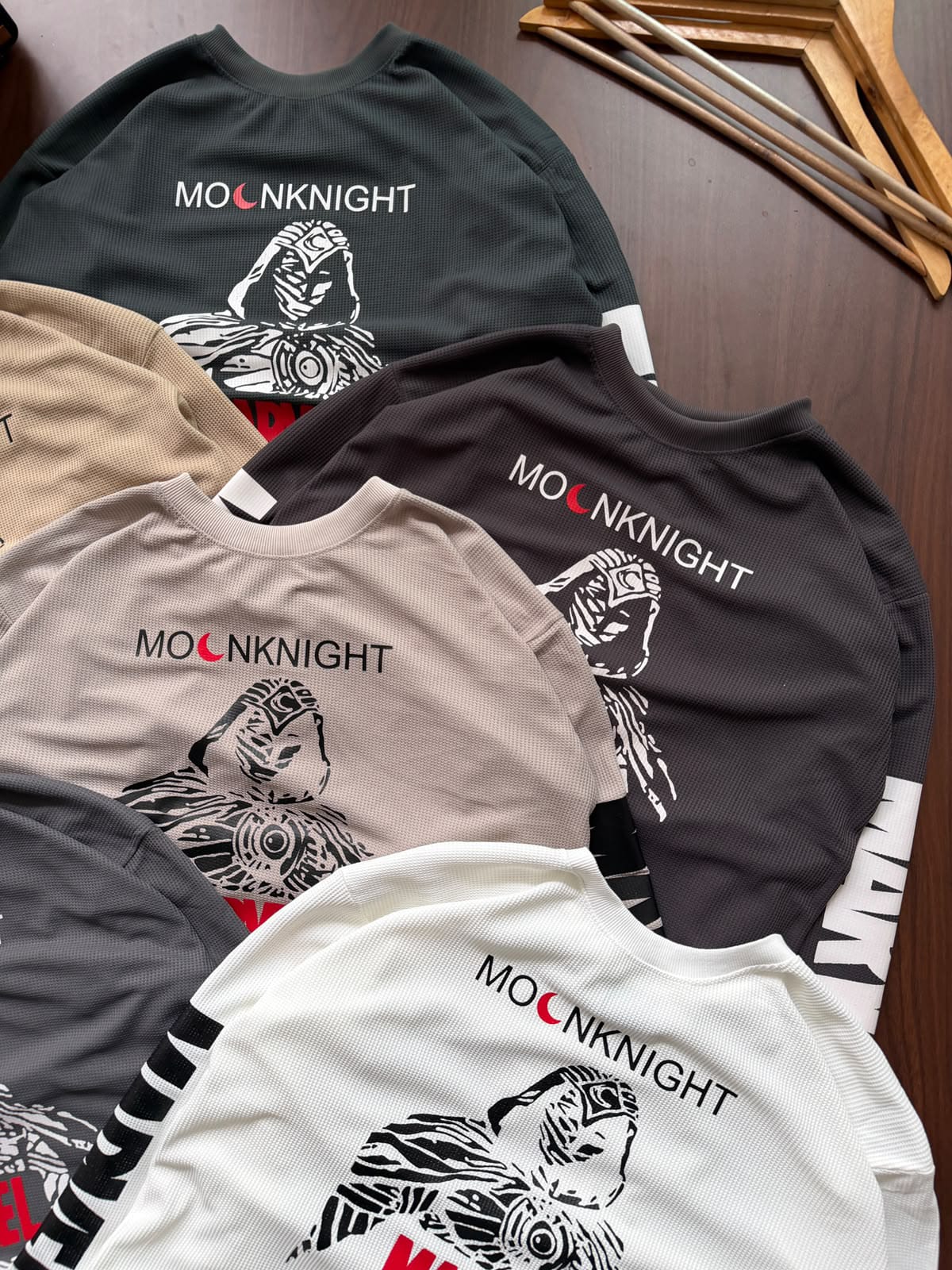 Moon Knight Oversized Graphic T-Shirt | Premium Waffle Knit Streetwear Tee | Unisex